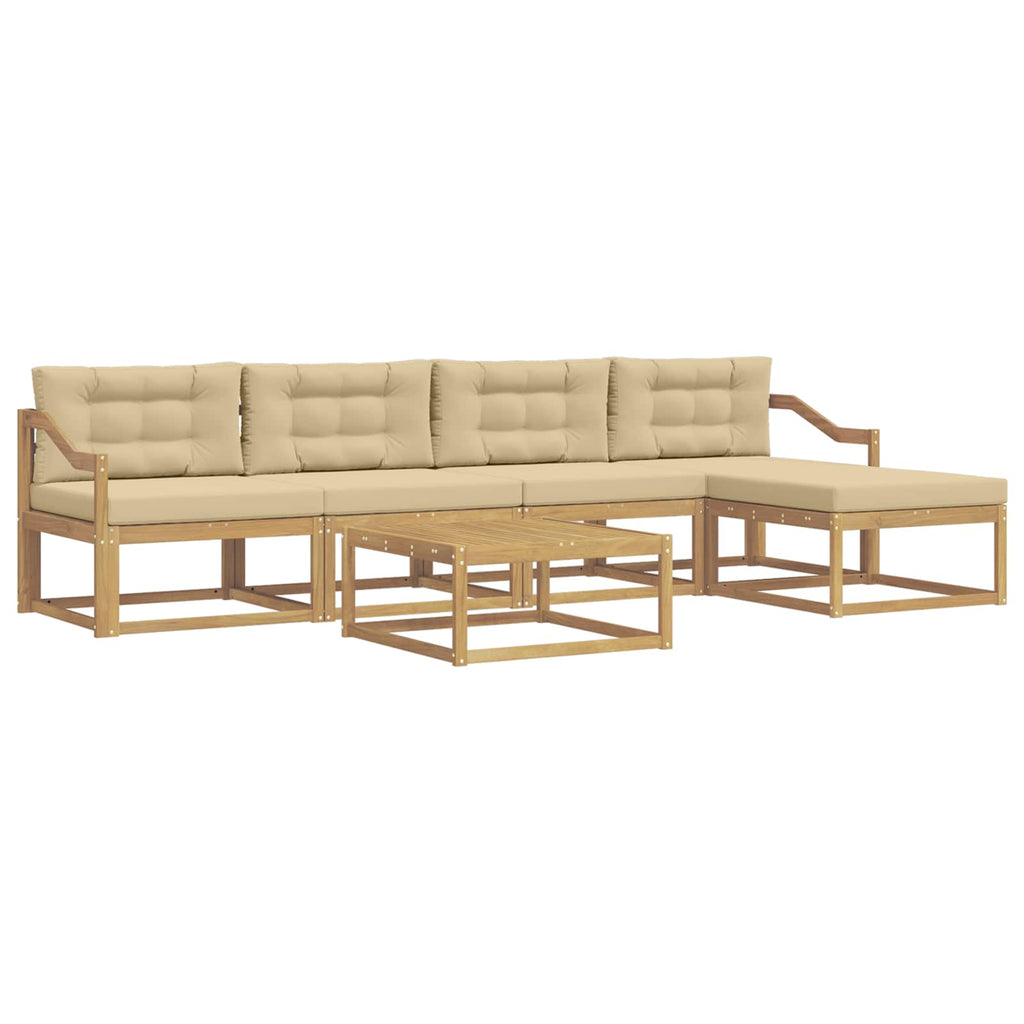 Outdoor-Sofagarnitur 6 pcs Weiß und Beige 79 x 79 x 37 cm