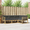 Outdoor-Sofagarnitur 3 pcs Weiß und Anthrazit Polyester