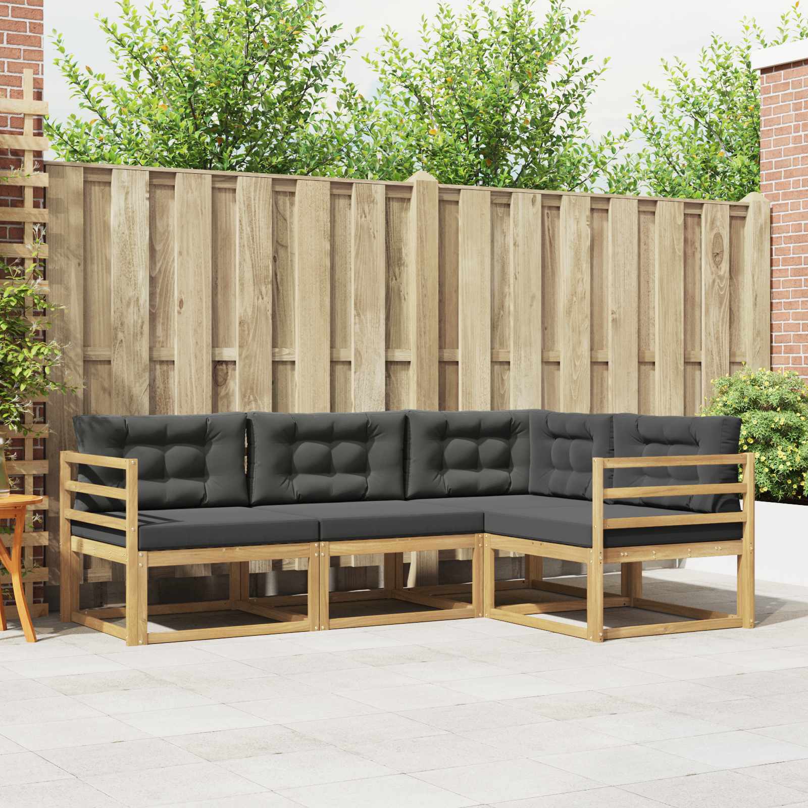 Outdoor-Sofagarnitur 3 pcs Weiß und Anthrazit Polyester
