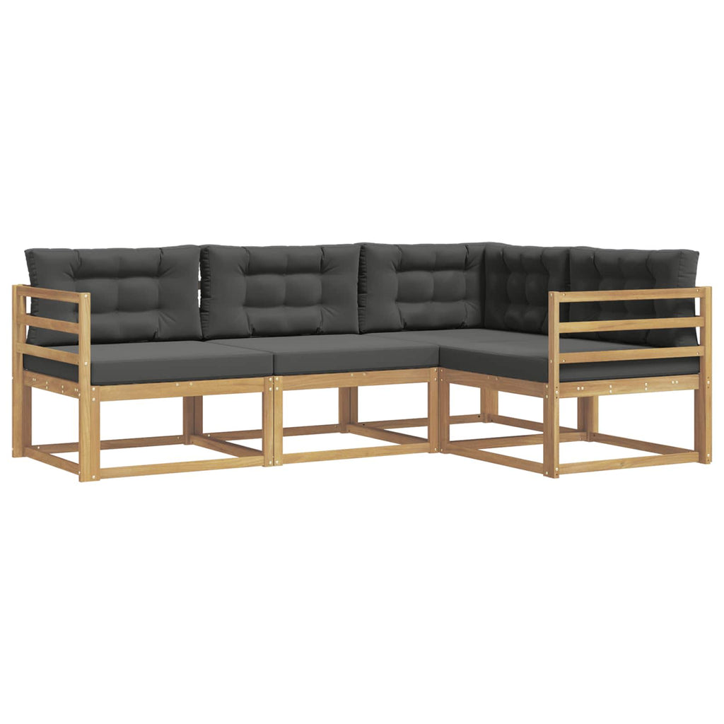 Outdoor-Sofagarnitur 3 pcs Weiß und Anthrazit Polyester