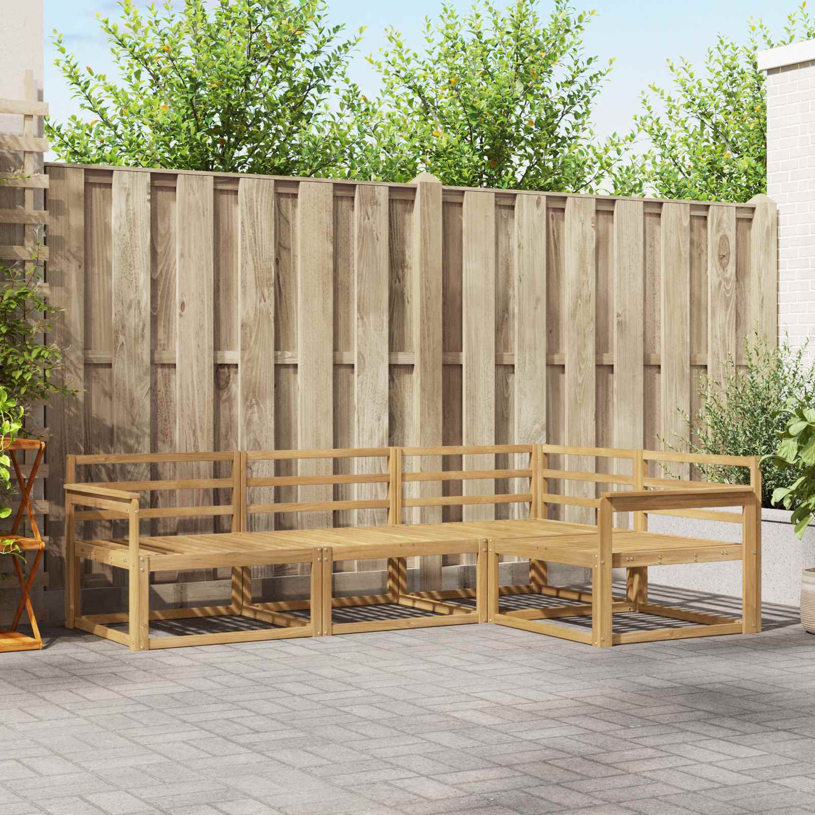 Outdoor-Sofagarnitur 4 pcs Weiß 247,5 x 168,5 x 73 cm