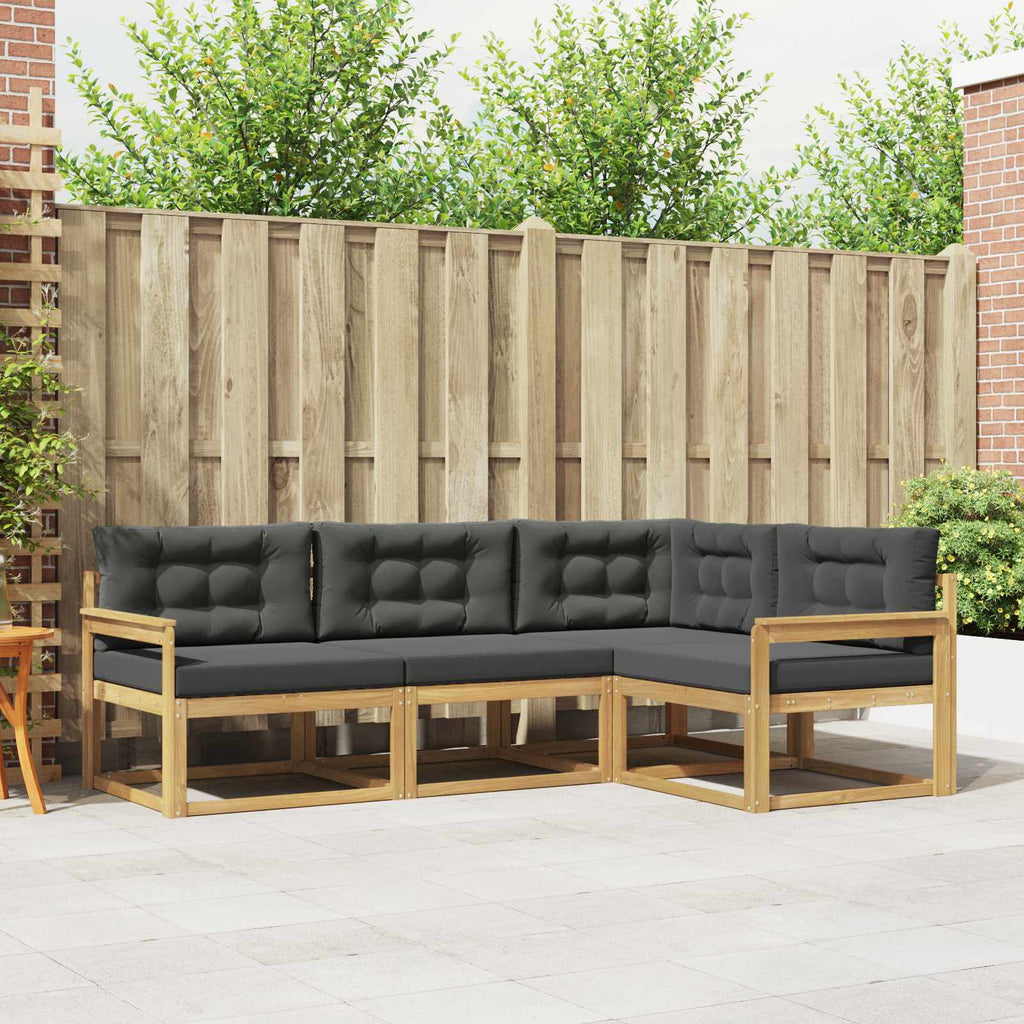 Outdoor-Sofagarnitur 3 pcs Weiß und Anthrazit Polyester