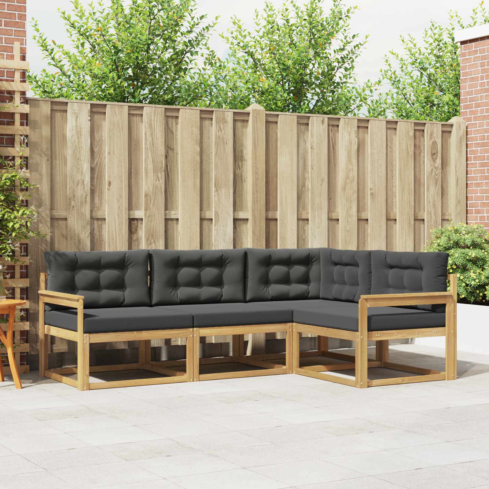 Outdoor-Sofagarnitur 3 pcs Weiß und Anthrazit Polyester