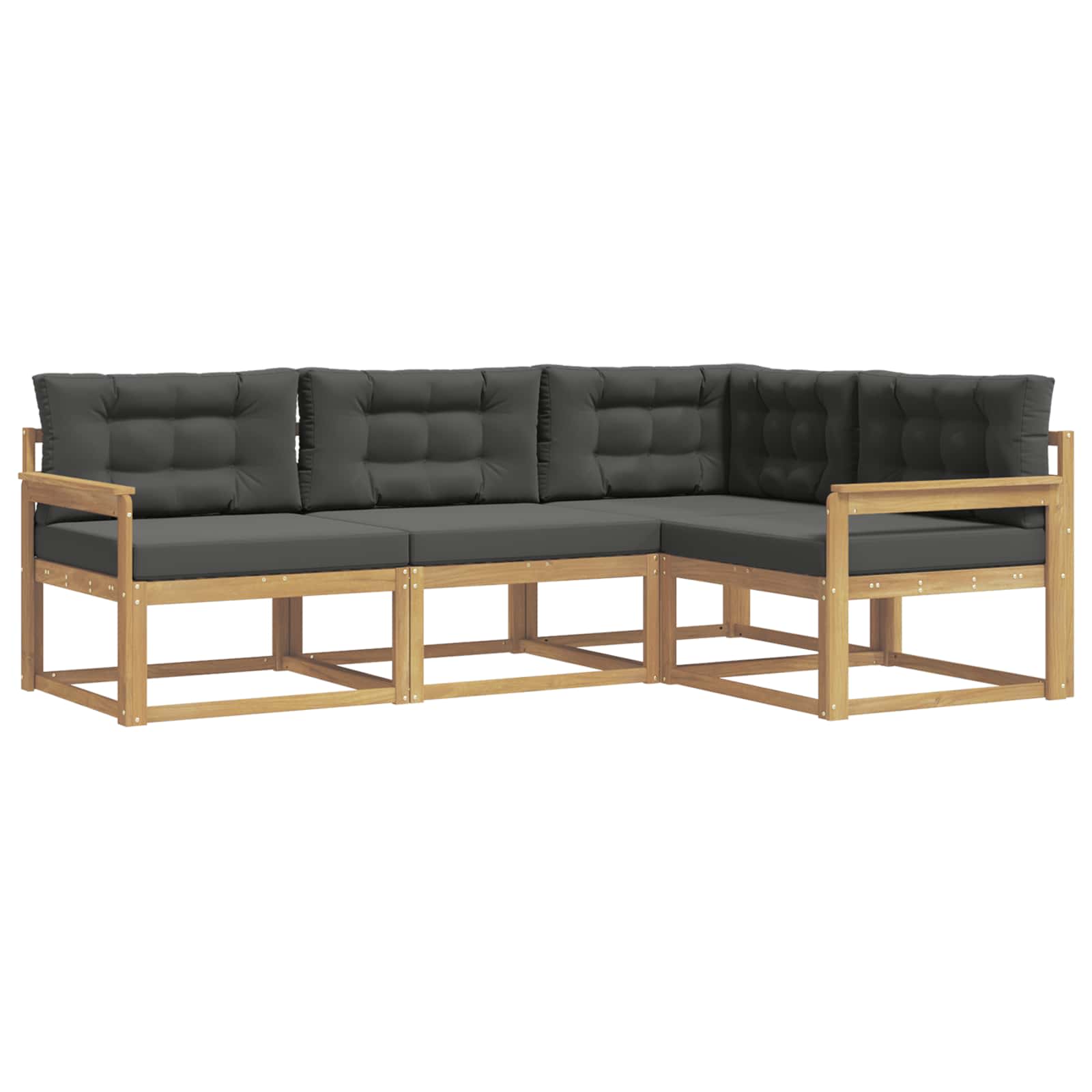 Outdoor-Sofagarnitur 3 pcs Weiß und Anthrazit Polyester