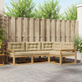 Outdoor-Sofagarnitur mit Kissen 3 pcs Weiß und Beige Polyester