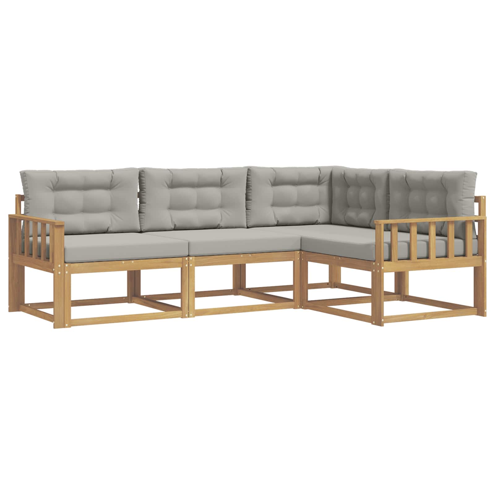 Outdoor-Sofagarnitur 3 pcs Weiß und Hellgrau Polyester