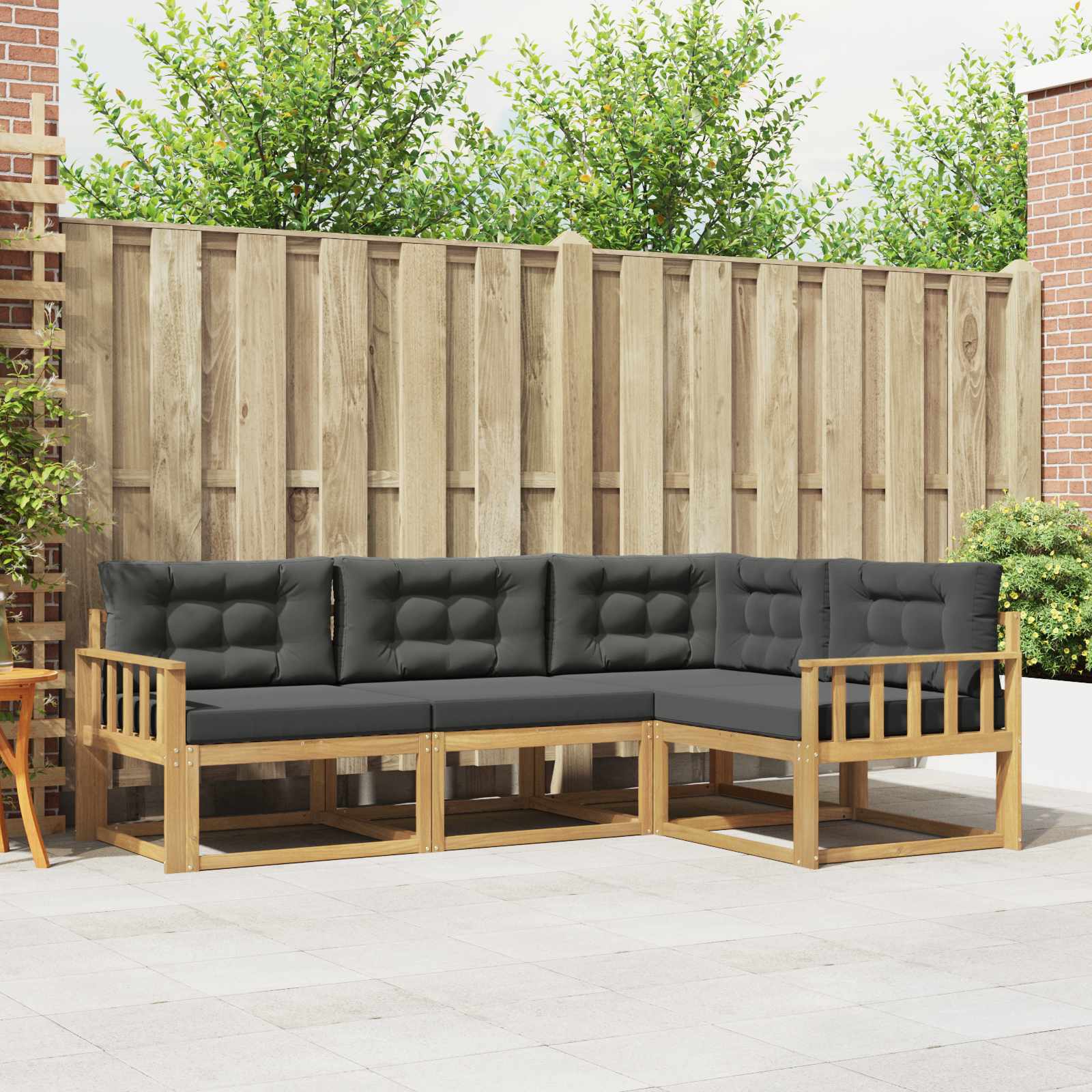 Outdoor-Sofagarnitur 3 pcs Weiß und Anthrazit Polyester