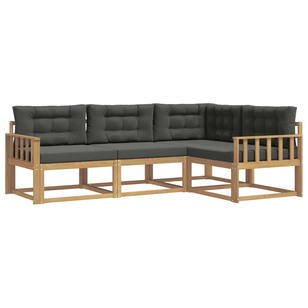 Outdoor-Sofagarnitur 3 pcs Weiß und Anthrazit Polyester