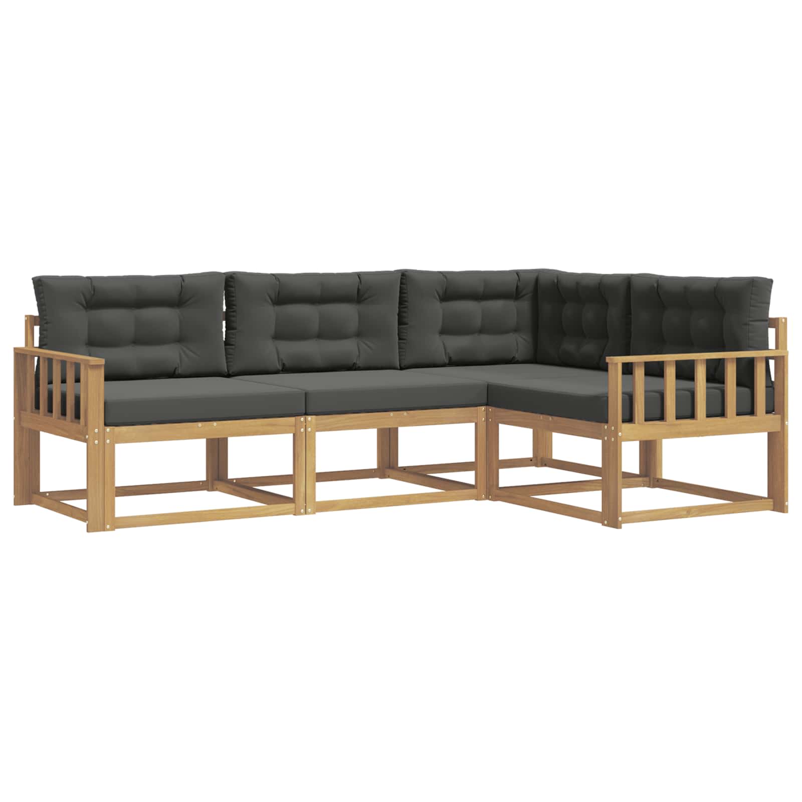 Outdoor-Sofagarnitur 3 pcs Weiß und Anthrazit Polyester