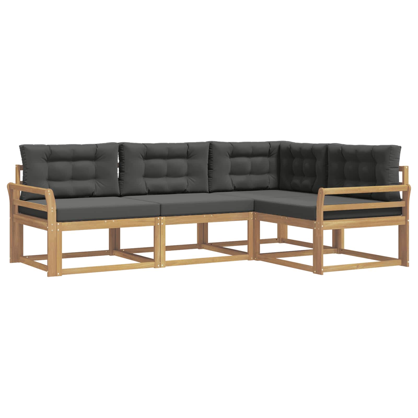 Outdoor-Sofagarnitur 3 pcs Weiß und Anthrazit Polyester