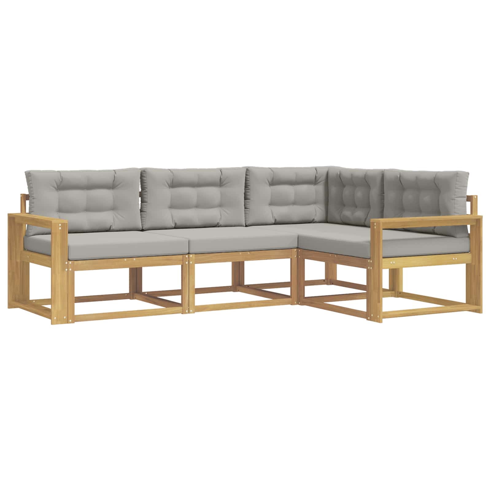 Outdoor-Sofagarnitur 3 pcs Weiß und Hellgrau Polyester