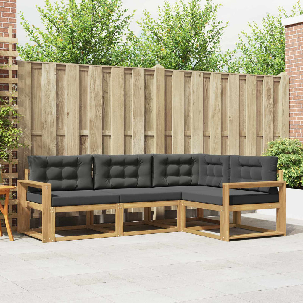 Outdoor-Sofagarnitur 3 pcs Weiß und Anthrazit Polyester