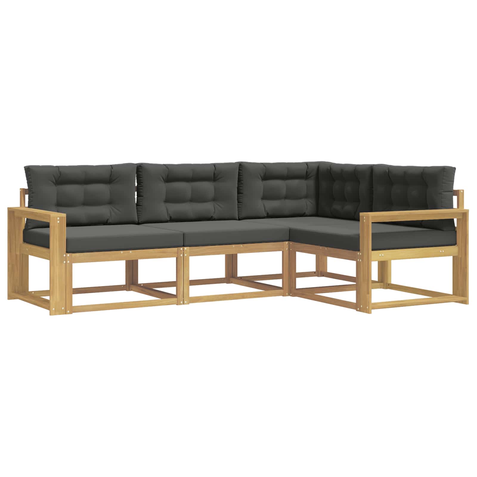 Outdoor-Sofagarnitur 3 pcs Weiß und Anthrazit Polyester