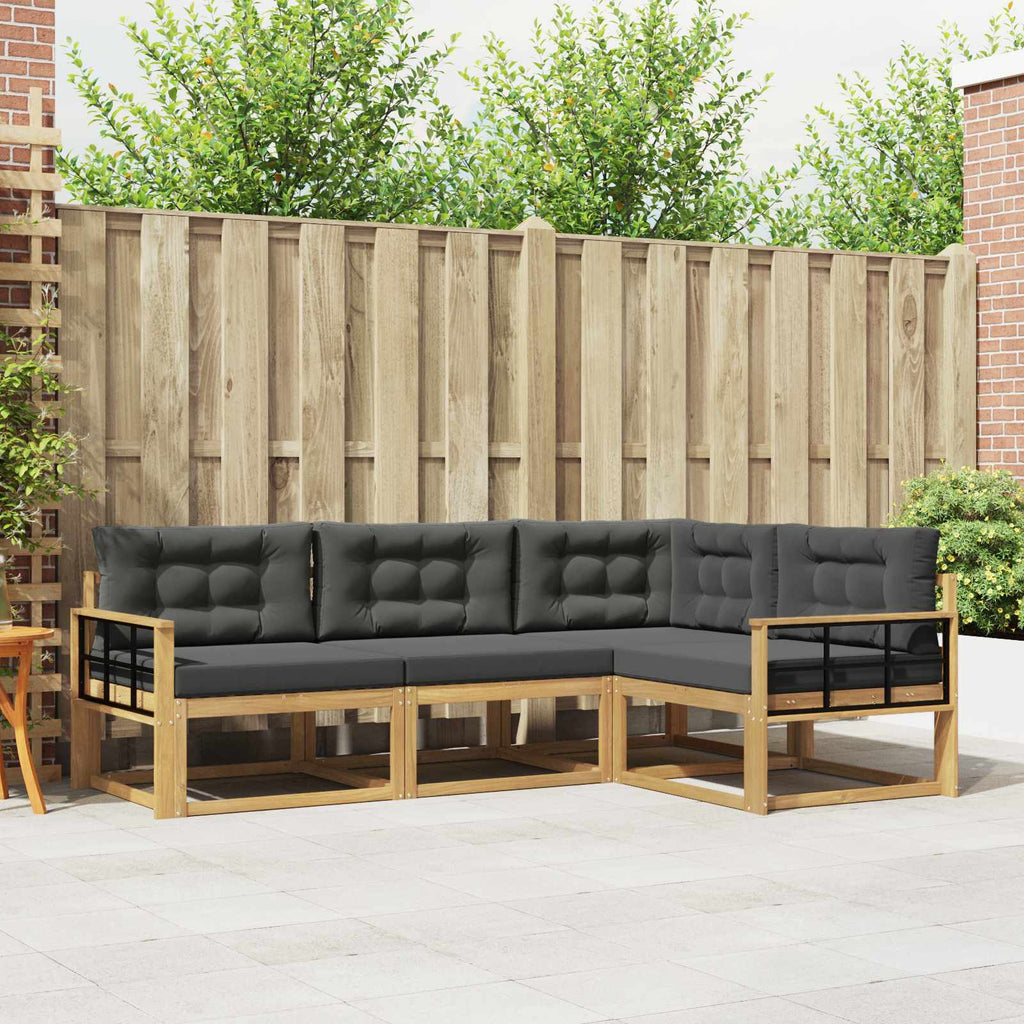 Outdoor-Sofagarnitur 3 pcs Weiß und Anthrazit Polyester