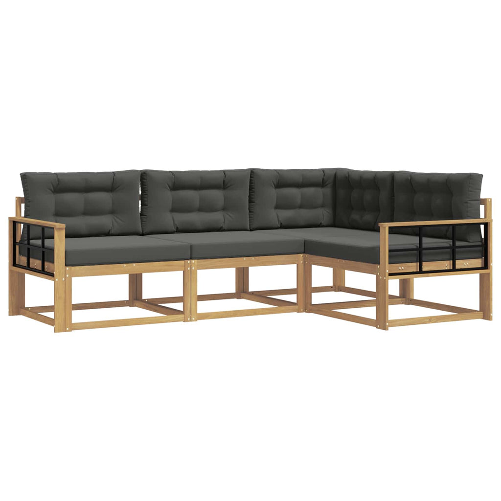 Outdoor-Sofagarnitur 3 pcs Weiß und Anthrazit Polyester