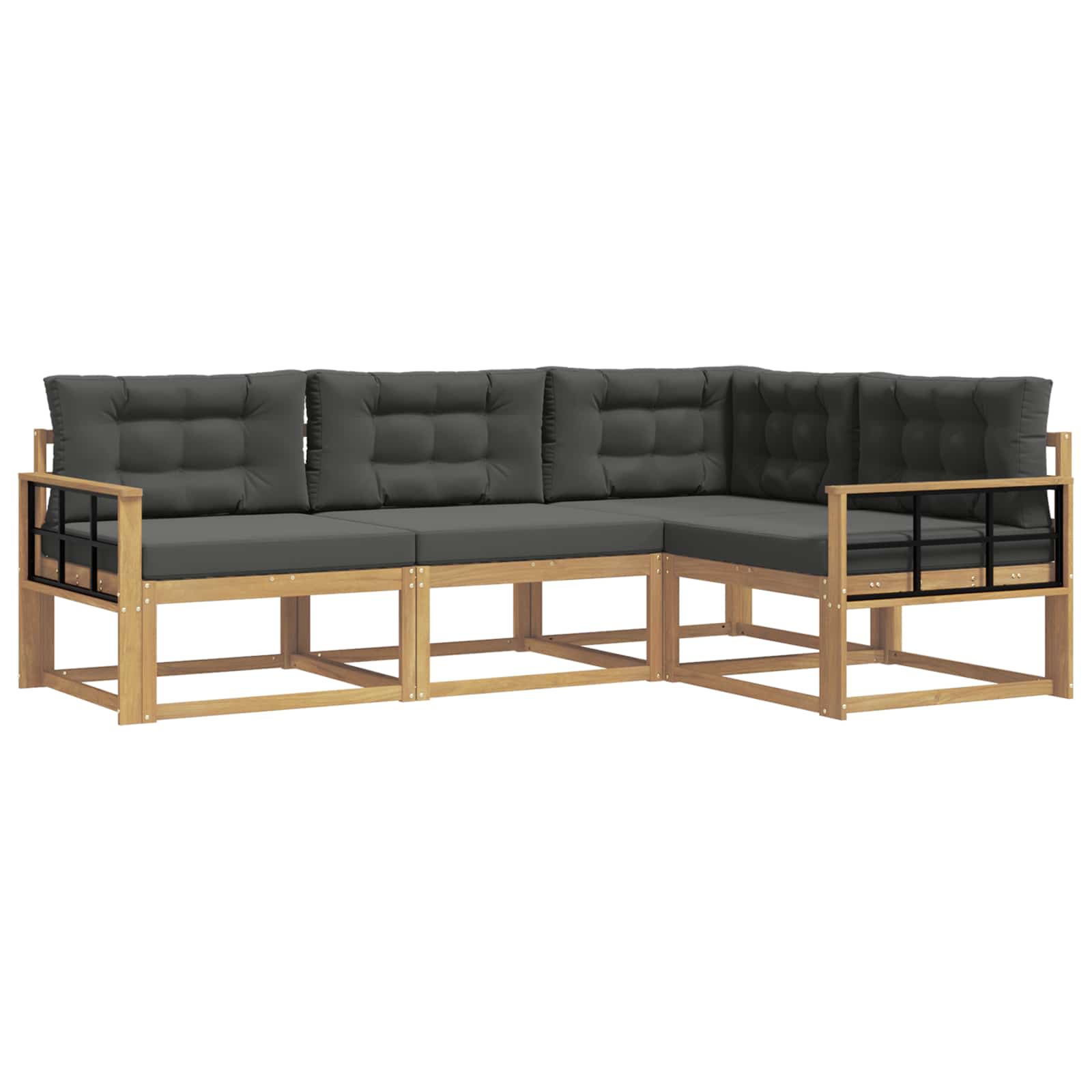 Outdoor-Sofagarnitur 3 pcs Weiß und Anthrazit Polyester