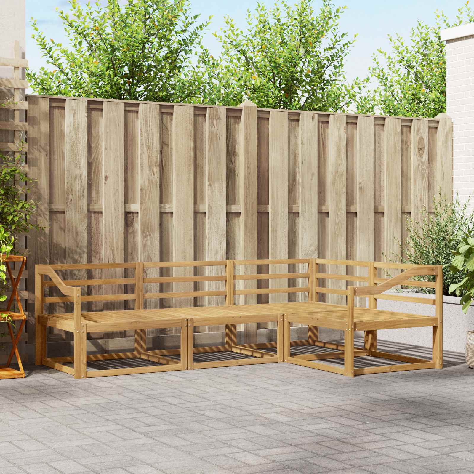 Outdoor-Sofagarnitur 4 pcs Weiß 245,5 x 166,5 x 73 cm