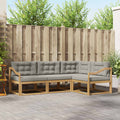 Outdoor-Sofagarnitur 3 pcs Weiß und Hellgrau Polyester