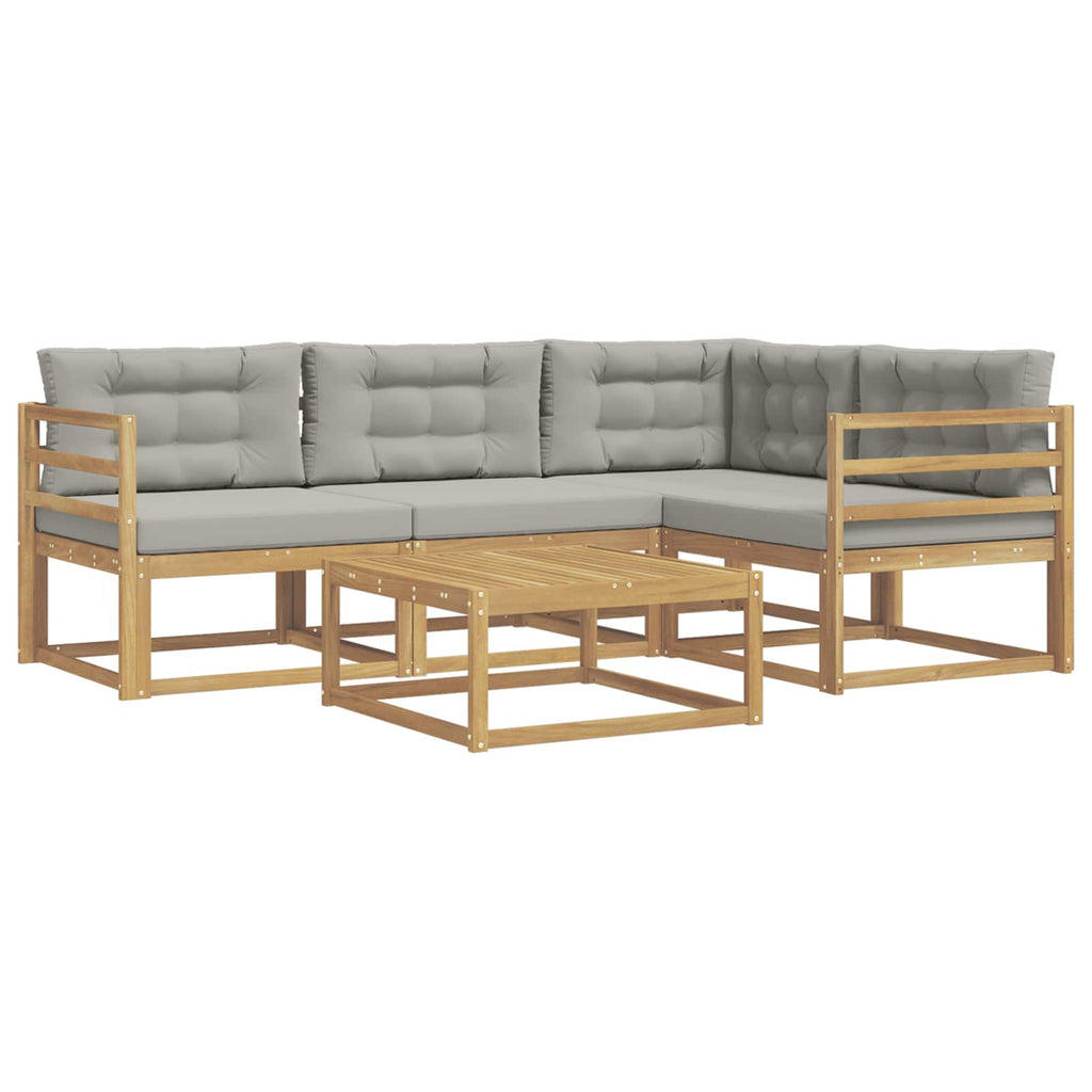 Outdoor-Sofagarnitur 5 pcs Weiß und Hellgrau 79 x 79 x 37 cm