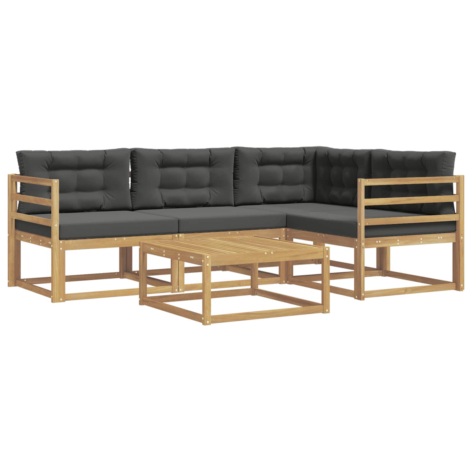 Outdoor-Sofagarnitur 5 pcs Weiß und Anthrazit 79 x 79 x 37 cm