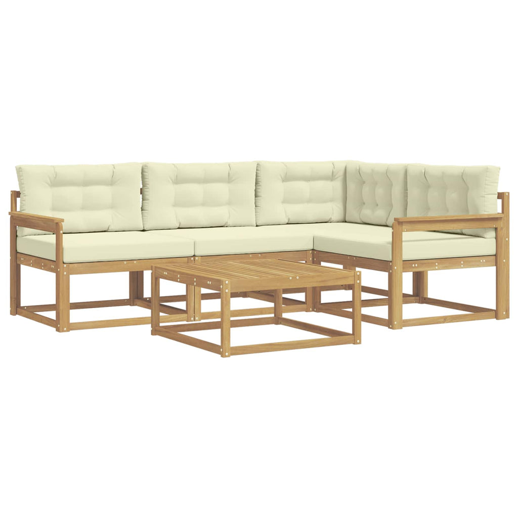 Outdoor-Sofagarnitur 5 pcs Weiß und Creme 79 x 79 x 37 cm