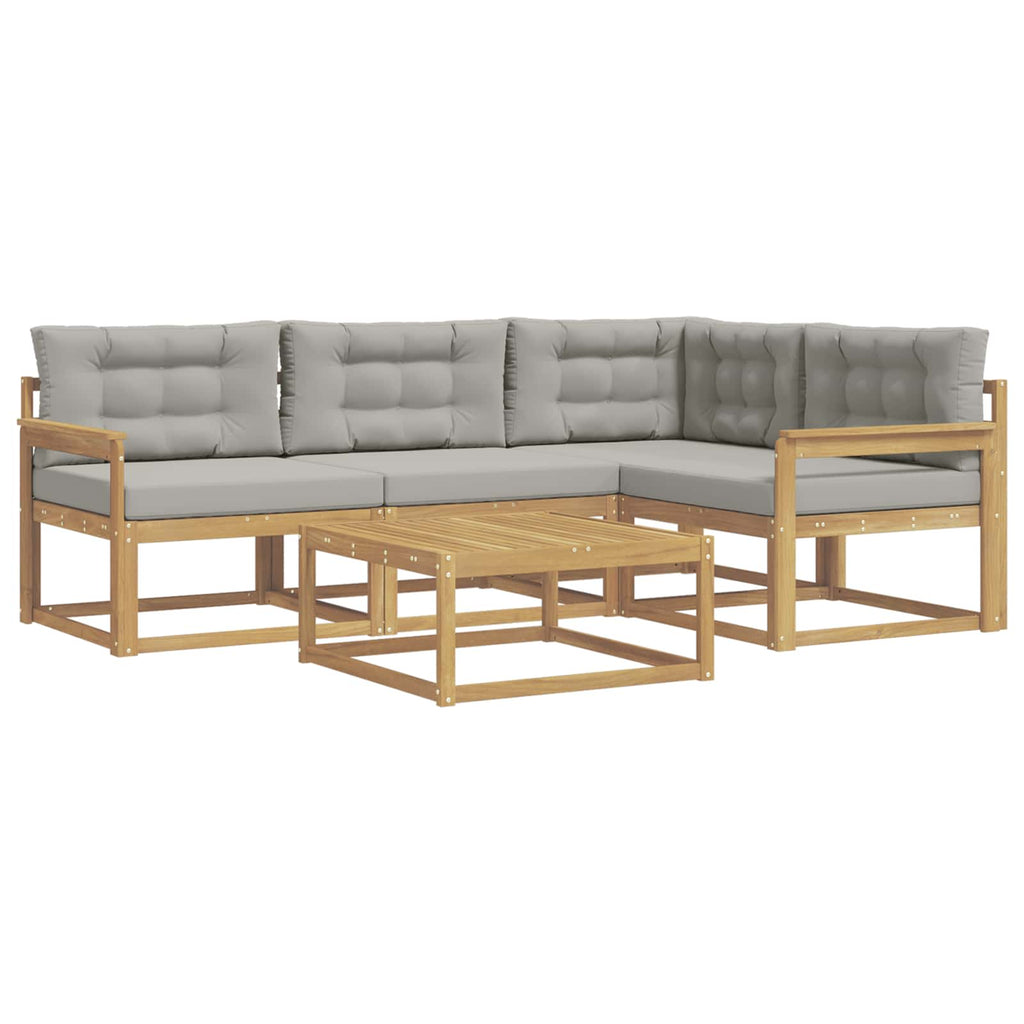Outdoor-Sofagarnitur 5 pcs Weiß und Hellgrau 79 x 79 x 37 cm