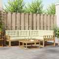 Outdoor-Sofagarnitur 5 pcs Weiß und Creme 79 x 79 x 37 cm