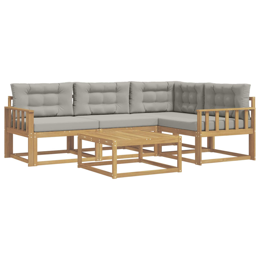 Outdoor-Sofagarnitur 5 pcs Weiß und Hellgrau 79 x 79 x 37 cm