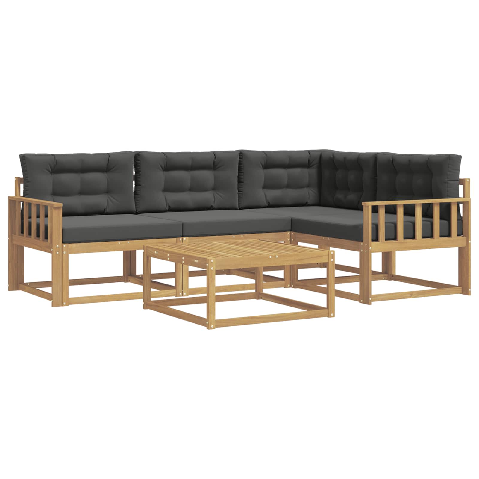 Outdoor-Sofagarnitur 5 pcs Weiß und Anthrazit 79 x 79 x 37 cm