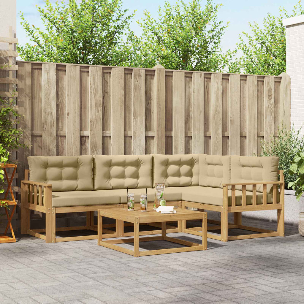 Outdoor-Sofagarnitur 5 pcs Weiß und Beige 79 x 79 x 37 cm