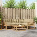 Outdoor-Sofagarnitur 5 pcs Weiß und Beige 79 x 79 x 37 cm