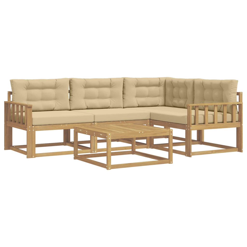 Outdoor-Sofagarnitur 5 pcs Weiß und Beige 79 x 79 x 37 cm