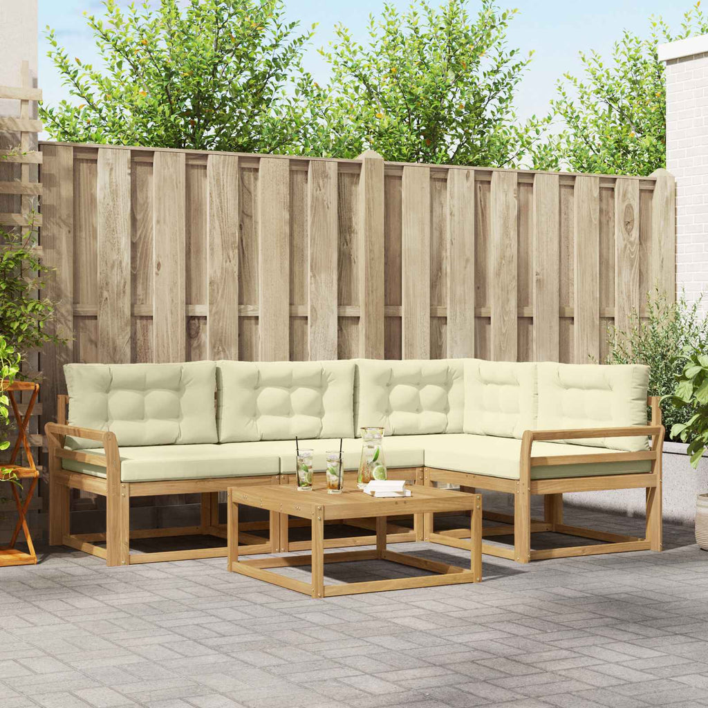 Outdoor-Sofagarnitur 5 pcs Weiß und Creme 79 x 79 x 37 cm