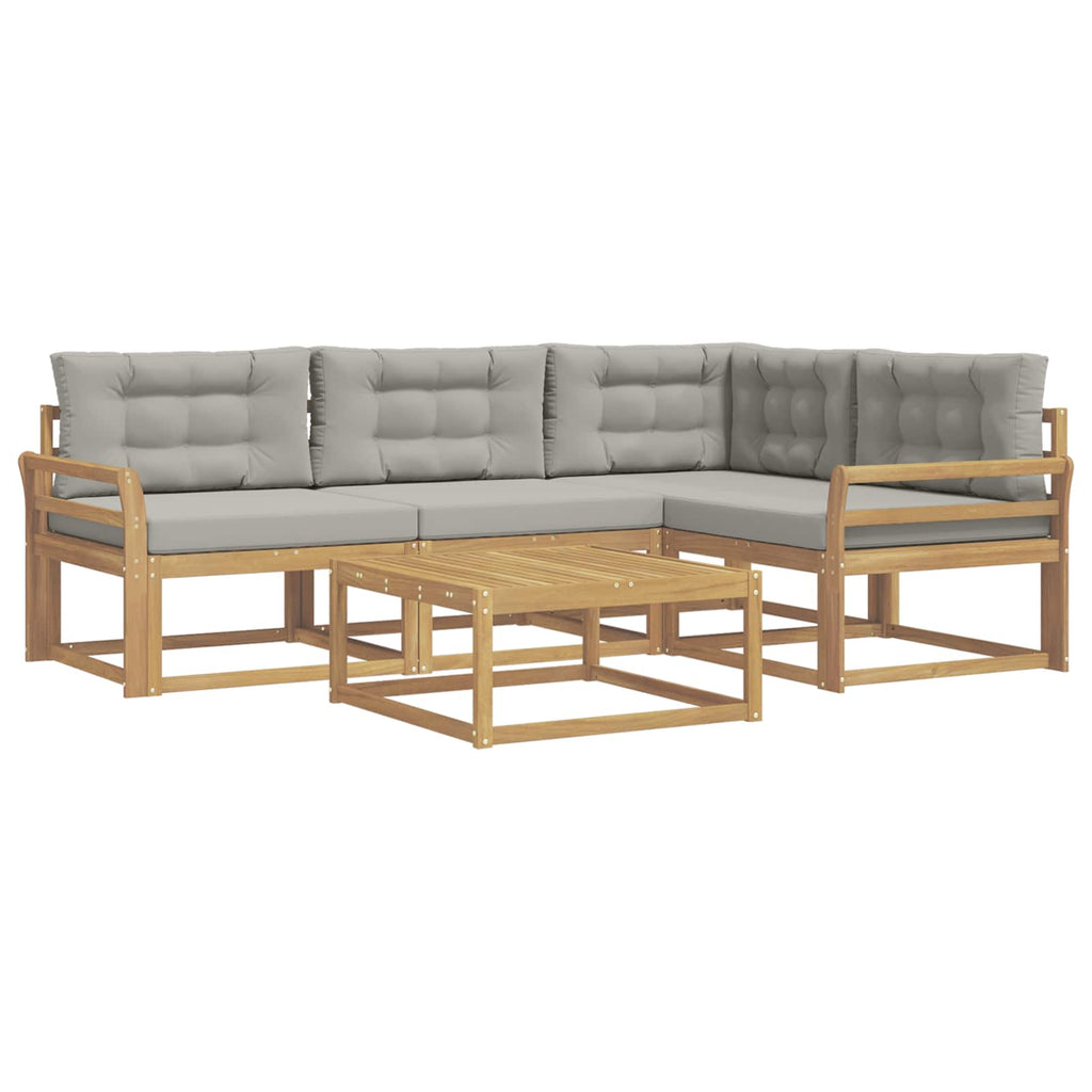 Outdoor-Sofagarnitur 5 pcs Weiß und Hellgrau 79 x 79 x 37 cm