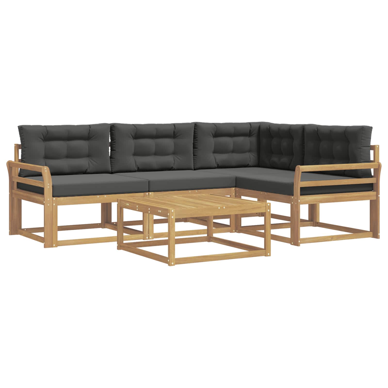 Outdoor-Sofagarnitur 5 pcs Weiß und Anthrazit 79 x 79 x 37 cm