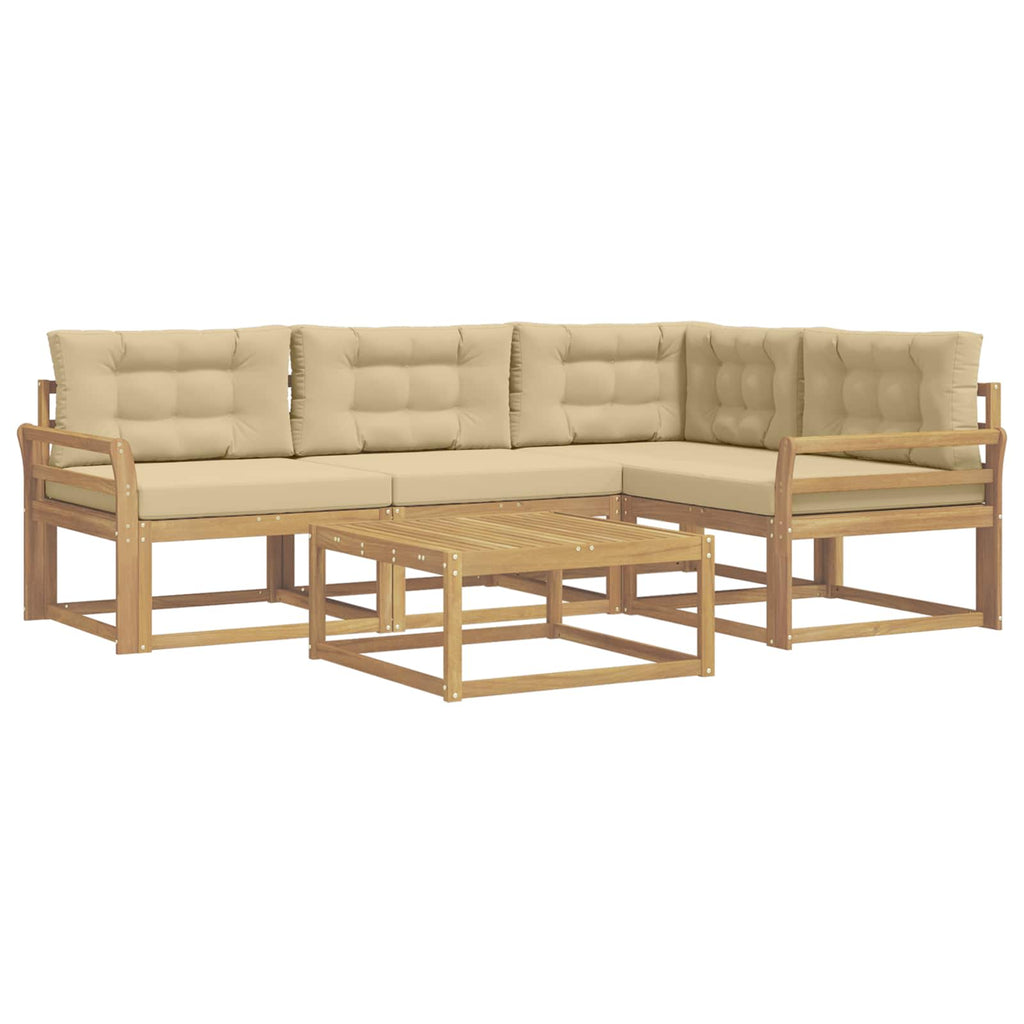 Outdoor-Sofagarnitur 5 pcs Weiß und Beige 79 x 79 x 37 cm