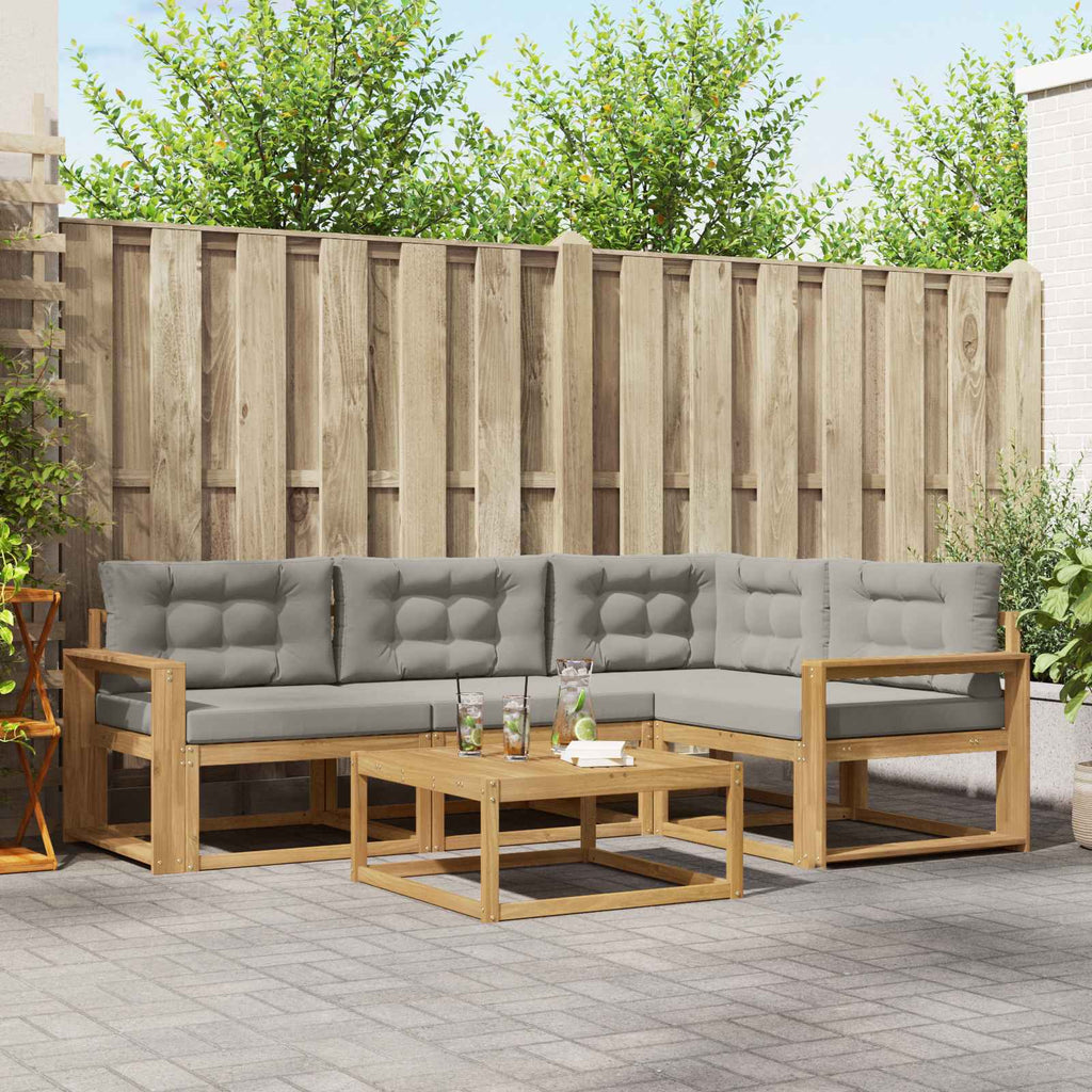 Outdoor-Sofagarnitur 5 pcs Weiß und Hellgrau 79 x 79 x 37 cm
