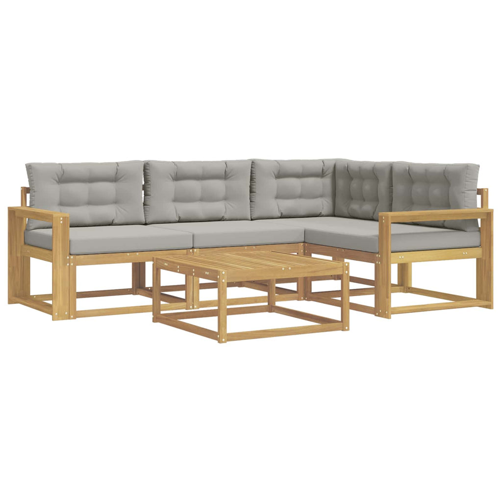 Outdoor-Sofagarnitur 5 pcs Weiß und Hellgrau 79 x 79 x 37 cm