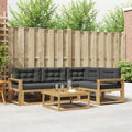 Outdoor-Sofagarnitur 5 pcs Weiß und Anthrazit 79 x 79 x 37 cm