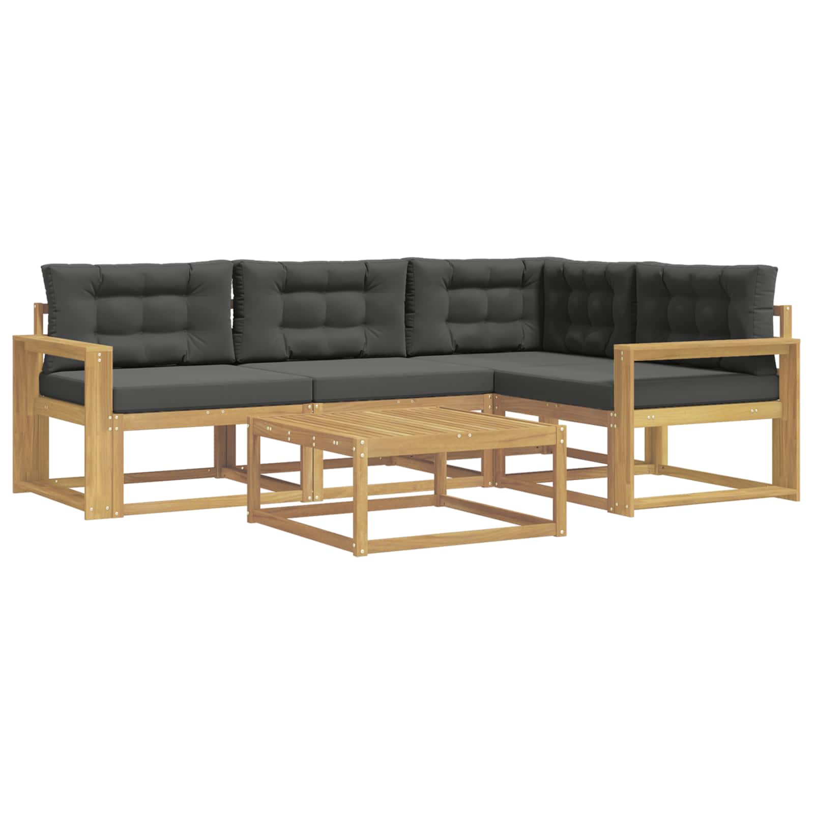 Outdoor-Sofagarnitur 5 pcs Weiß und Anthrazit 79 x 79 x 37 cm