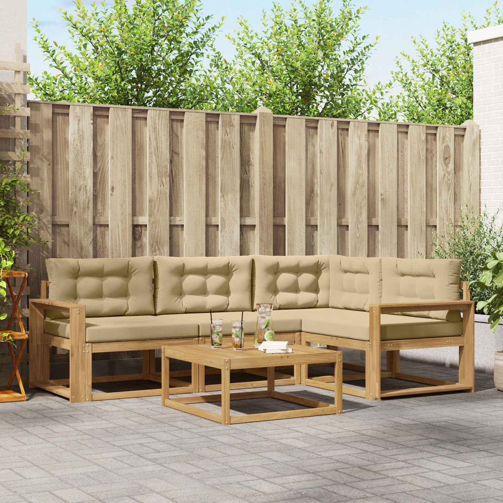 Outdoor-Sofagarnitur 5 pcs Weiß und Beige 79 x 79 x 37 cm