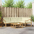 Outdoor-Sofagarnitur 5 pcs Weiß und Creme 79 x 79 x 37 cm