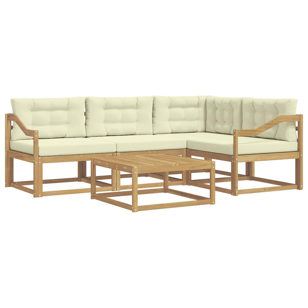 Outdoor-Sofagarnitur 5 pcs Weiß und Creme 79 x 79 x 37 cm