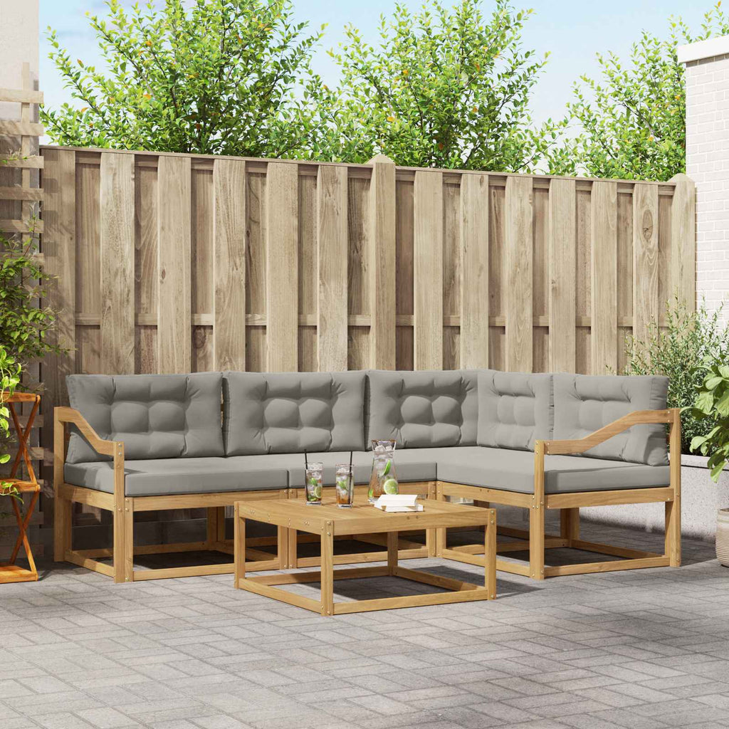 Outdoor-Sofagarnitur 5 pcs Weiß und Hellgrau 79 x 79 x 37 cm
