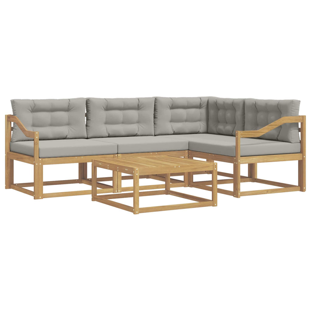 Outdoor-Sofagarnitur 5 pcs Weiß und Hellgrau 79 x 79 x 37 cm