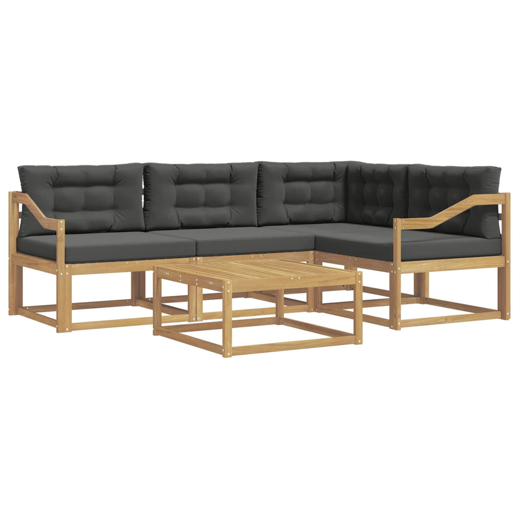 Outdoor-Sofagarnitur 5 pcs Weiß und Anthrazit 79 x 79 x 37 cm