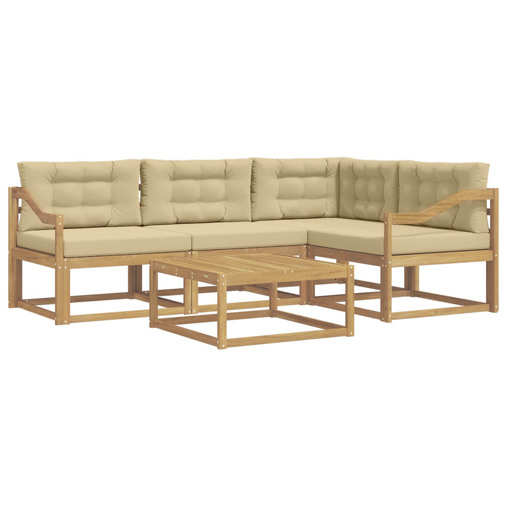 Outdoor-Sofagarnitur 5 pcs Weiß und Beige 79 x 79 x 37 cm