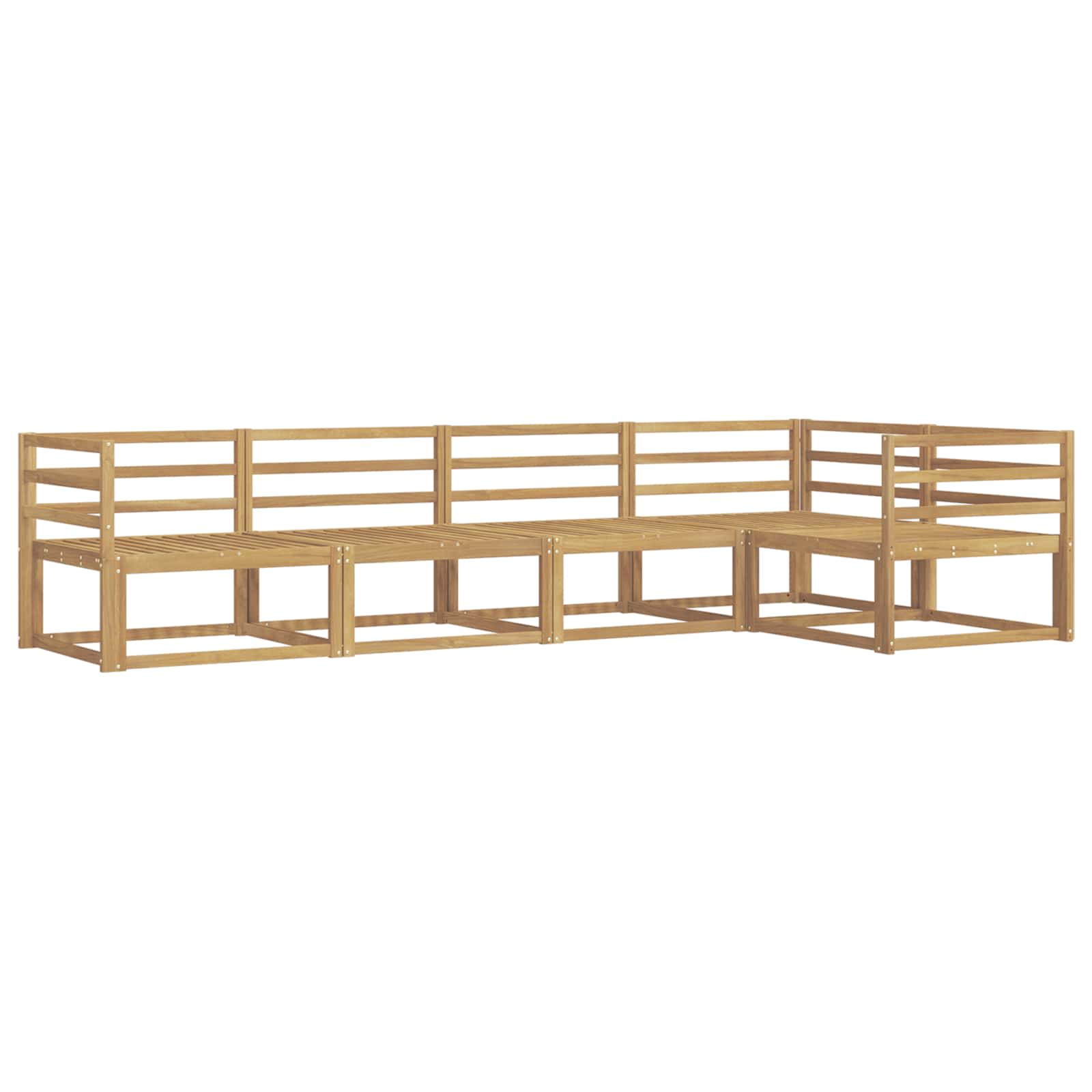 Outdoor-Sofagarnitur 5 pcs Weiß 325 x 166,5 x 73 cm