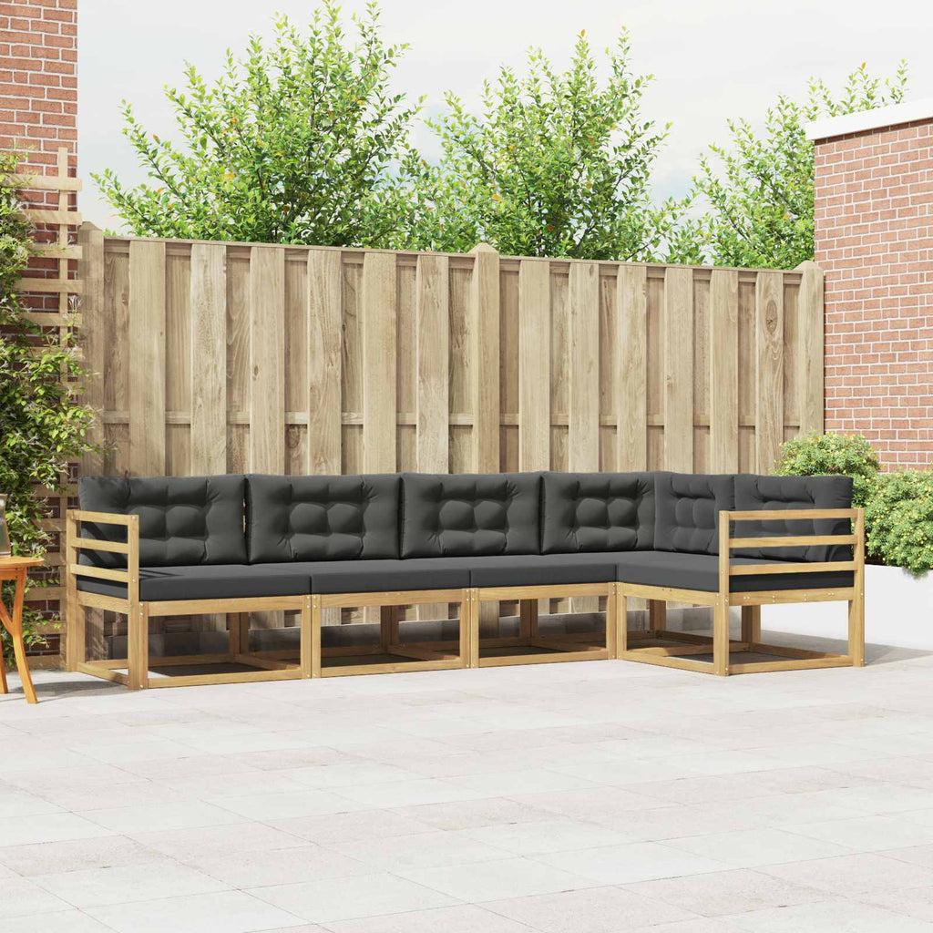 Outdoor-Sofagarnitur 4 pcs Weiß und Anthrazit Polyester