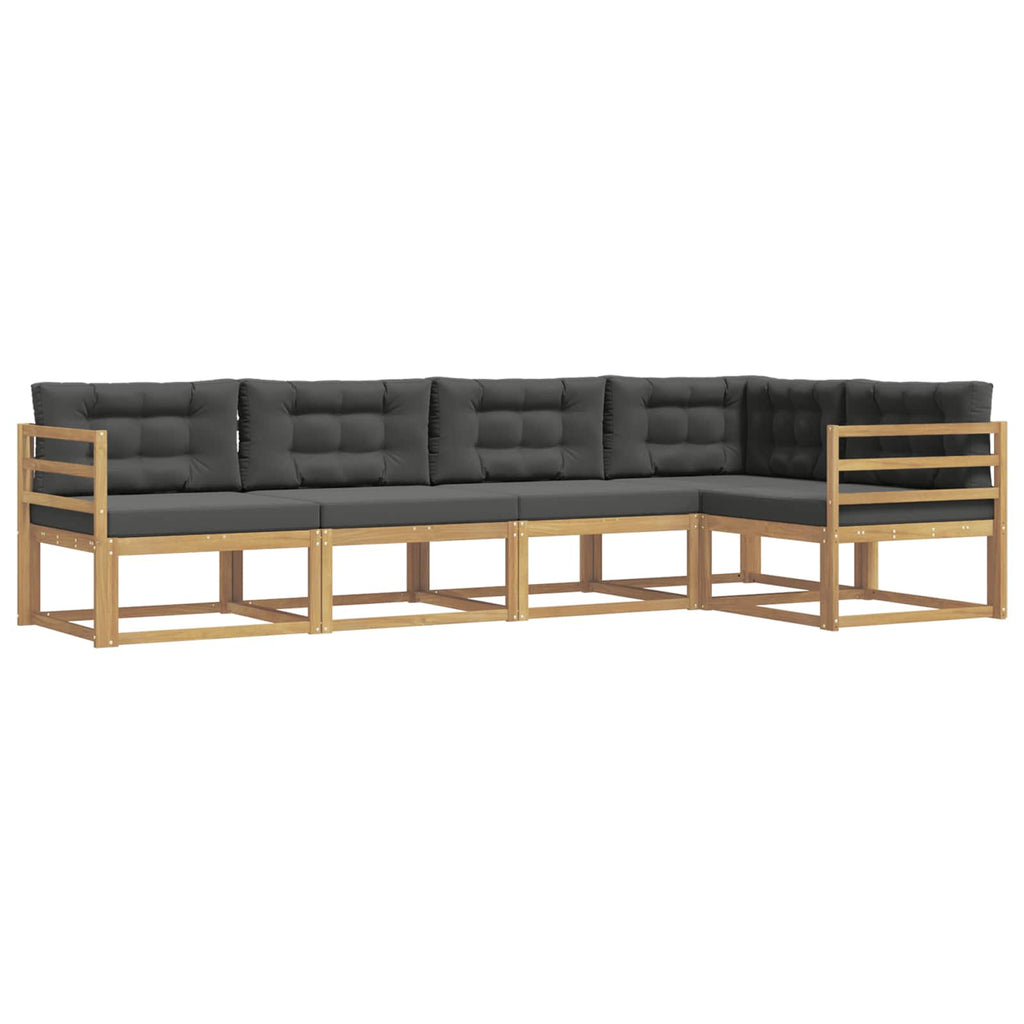 Outdoor-Sofagarnitur 4 pcs Weiß und Anthrazit Polyester